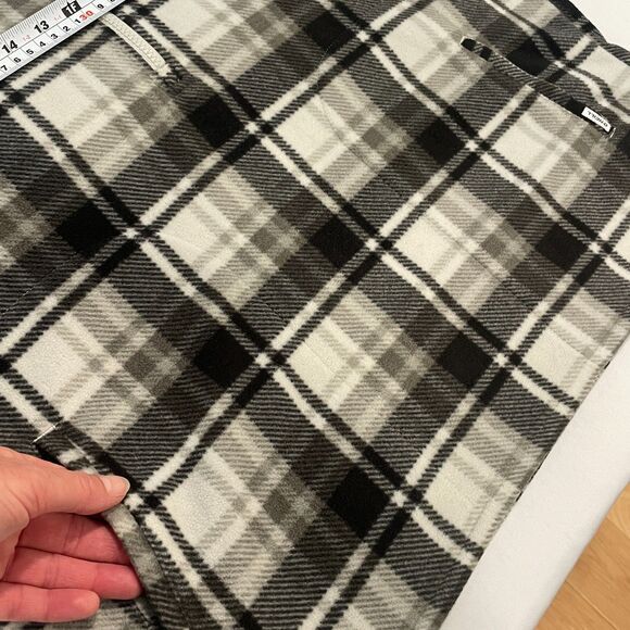 ~ O'Neill XL Fleece Jacket Black Gray Plaid Hoodie Pockets Half Zip Unisex - Picture 12 of 12